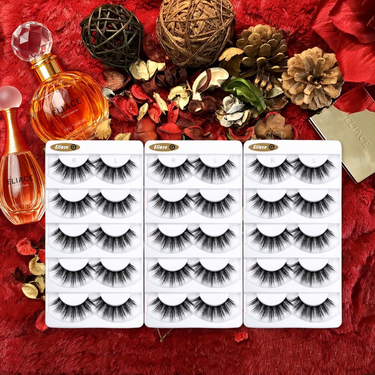 Eliace 15 Pairs Natural Look False Eyelashes – 14mm Cat Eye Wispy Strips, Faux Mink Fluffy Volume Lashes for Everyday Wear - görsel 8