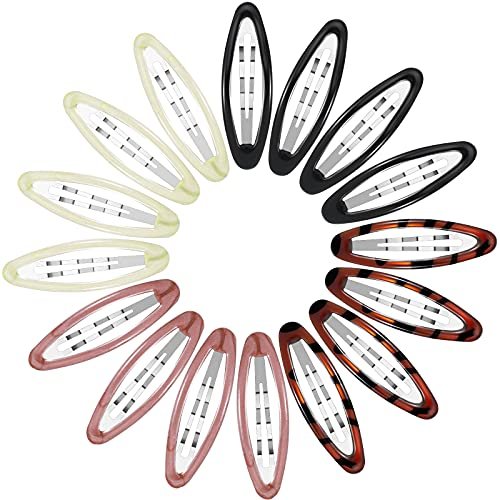 16 Pieces 2.8 Inch Large Hair Clip Barrettes for Women - Big Oval Water Drop Shape Metal Stoving Varnish No Slip Hair Barrettes (Adorable Color) - görsel 2