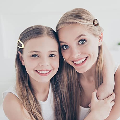 16 Pieces 2.8 Inch Large Hair Clip Barrettes for Women - Big Oval Water Drop Shape Metal Stoving Varnish No Slip Hair Barrettes (Adorable Color) - görsel 8
