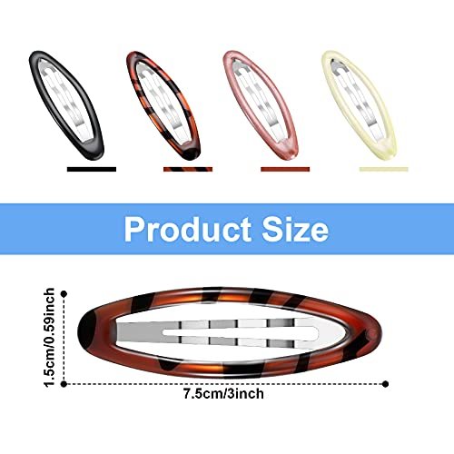 16 Pieces 2.8 Inch Large Hair Clip Barrettes for Women - Big Oval Water Drop Shape Metal Stoving Varnish No Slip Hair Barrettes (Adorable Color) - görsel 6