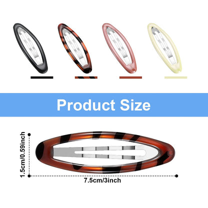 16 Pieces 2.8 Inch Large Hair Clip Barrettes for Women - Big Oval Water Drop Shape Metal Stoving Varnish No Slip Hair Barrettes (Adorable Color)