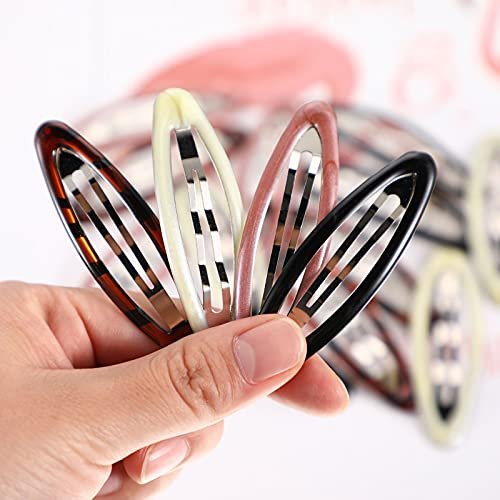 16 Pieces 2.8 Inch Large Hair Clip Barrettes for Women - Big Oval Water Drop Shape Metal Stoving Varnish No Slip Hair Barrettes (Adorable Color) - görsel 10