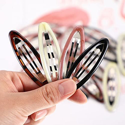 16 Pieces 2.8 Inch Large Hair Clip Barrettes for Women - Big Oval Water Drop Shape Metal Stoving Varnish No Slip Hair Barrettes (Adorable Color)