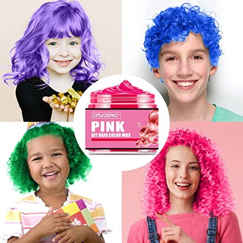 4 Colors Temporary Hair Color Spray & Wax - Purple, Green, Blue, Pink - Non-Damaging Hair Dye for Kids, Teens, Adults - Perfect for Party, Halloween, Cosplay - görsel 8