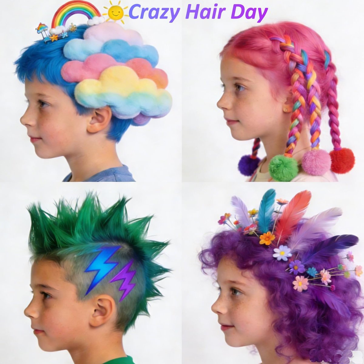 4 Colors Temporary Hair Color Spray & Wax - Purple, Green, Blue, Pink - Non-Damaging Hair Dye for Kids, Teens, Adults - Perfect for Party, Halloween, Cosplay - görsel 9
