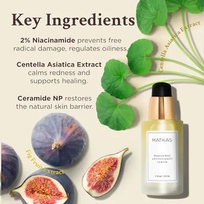 MATKAS Korean Antioxidant Centella Niacinamide Serum - Dark Spot Corrector with Hyaluronic Acid, 1 Fl Oz Avelisse