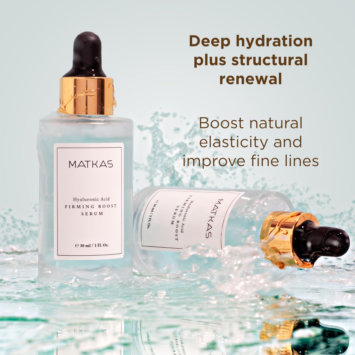 MATKAS Korean Firming Boost Hydrating Hyaluronic Acid Serum 1 Fl. Oz. with 2% Niacinamide for Dry Skin, Anti-Aging Peptides Moisturizer Avelisse