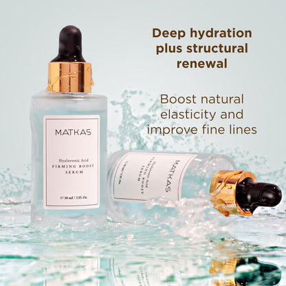 MATKAS Korean Firming Boost Hydrating Hyaluronic Acid Serum 1 Fl. Oz. with 2% Niacinamide for Dry Skin, Anti-Aging Peptides Moisturizer Avelisse