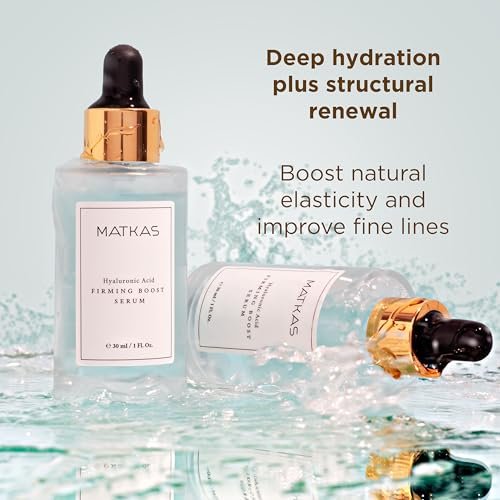MATKAS Korean Firming Boost Hydrating Hyaluronic Acid Serum 1 Fl. Oz. with 2% Niacinamide for Dry Skin, Anti-Aging Peptides Moisturizer Avelisse