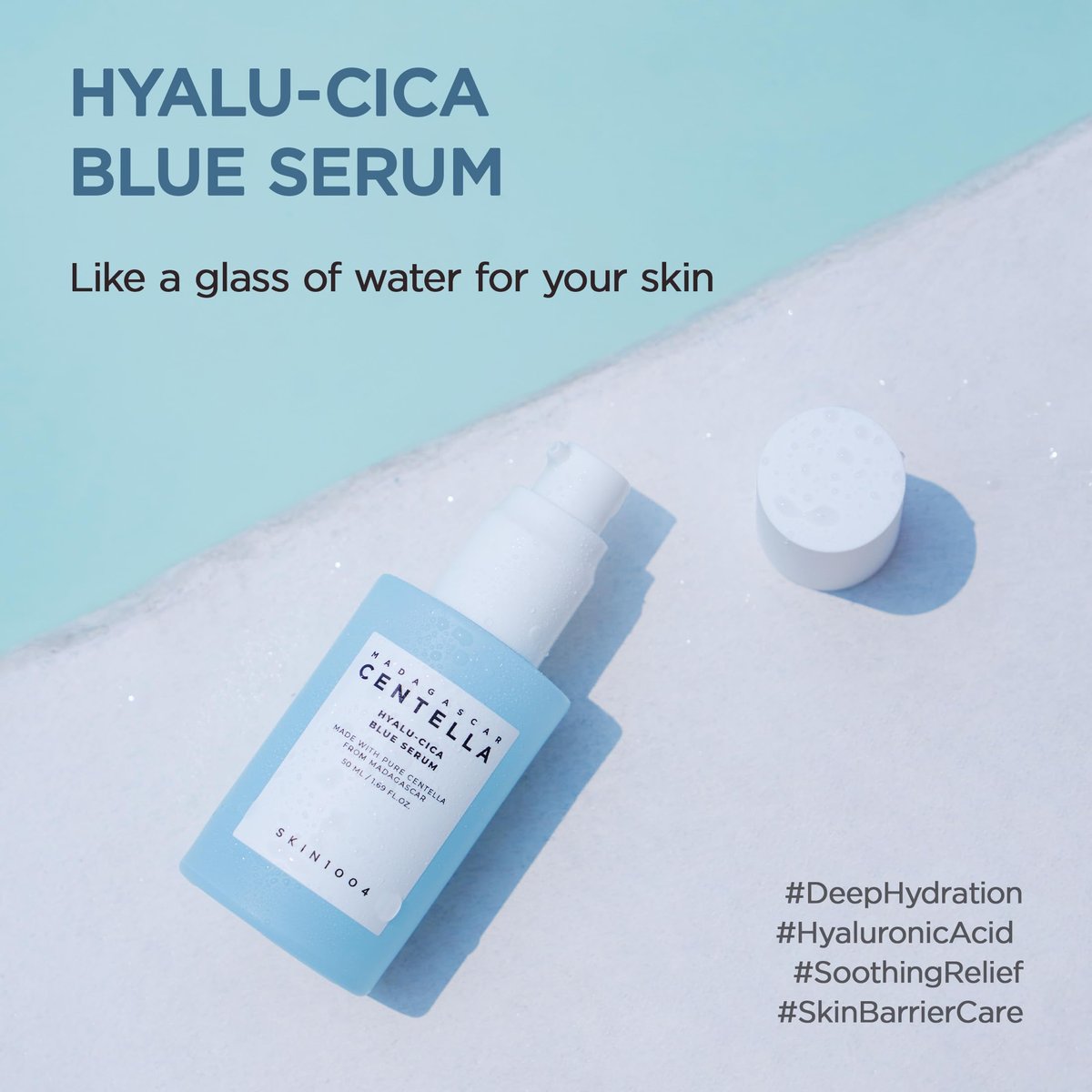 SKIN1004 Hyalu-Cica Blue Serum – Hydrating Face Serum with 5 Hyaluronic Acids & Madagascar Centella Asiatica, 1.69 fl oz (50 ml) - görsel 3