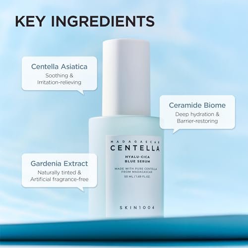 SKIN1004 Hyalu-Cica Blue Serum – Hydrating Face Serum with 5 Hyaluronic Acids & Madagascar Centella Asiatica, 1.69 fl oz (50 ml) - görsel 6