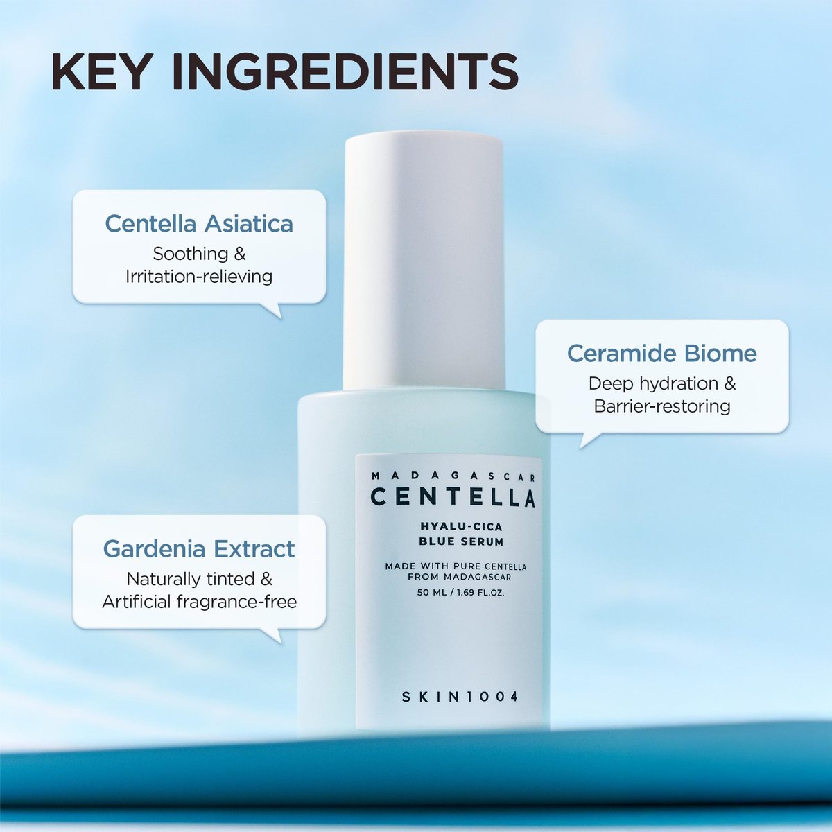 SKIN1004 Hyalu-Cica Blue Serum – Hydrating Face Serum with 5 Hyaluronic Acids & Madagascar Centella Asiatica, 1.69 fl oz (50 ml) - görsel 5