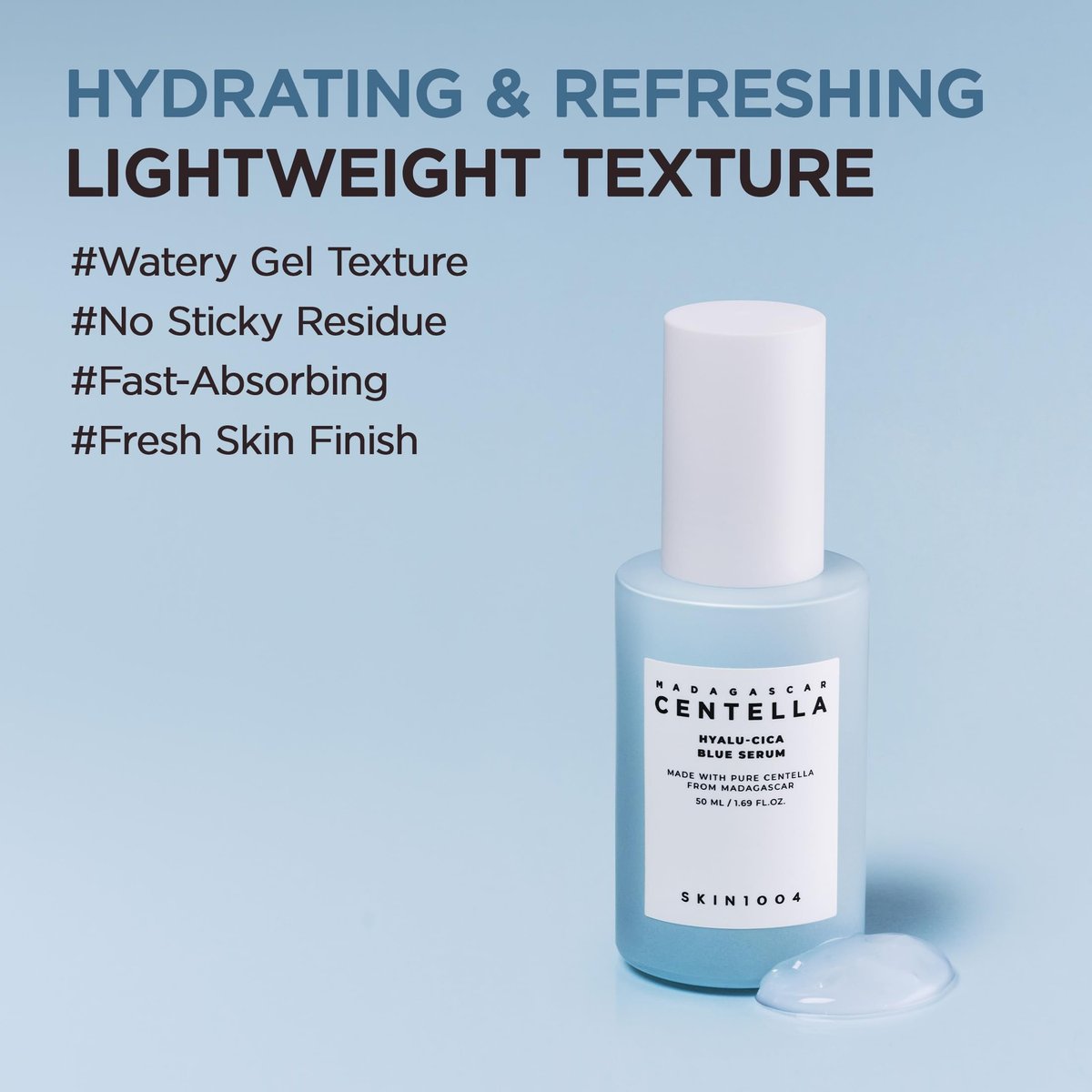 SKIN1004 Hyalu-Cica Blue Serum – Hydrating Face Serum with 5 Hyaluronic Acids & Madagascar Centella Asiatica, 1.69 fl oz (50 ml) - görsel 7