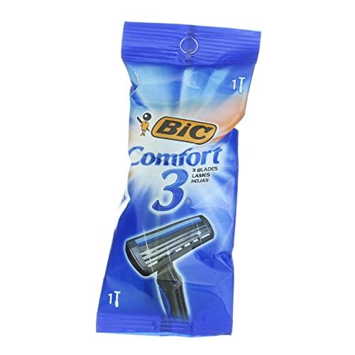 BIC Comfort 3 Razor for Men – 3-Blade Manual Razor with Lubricating Strip, Ergonomic Handle, Silver - görsel 2