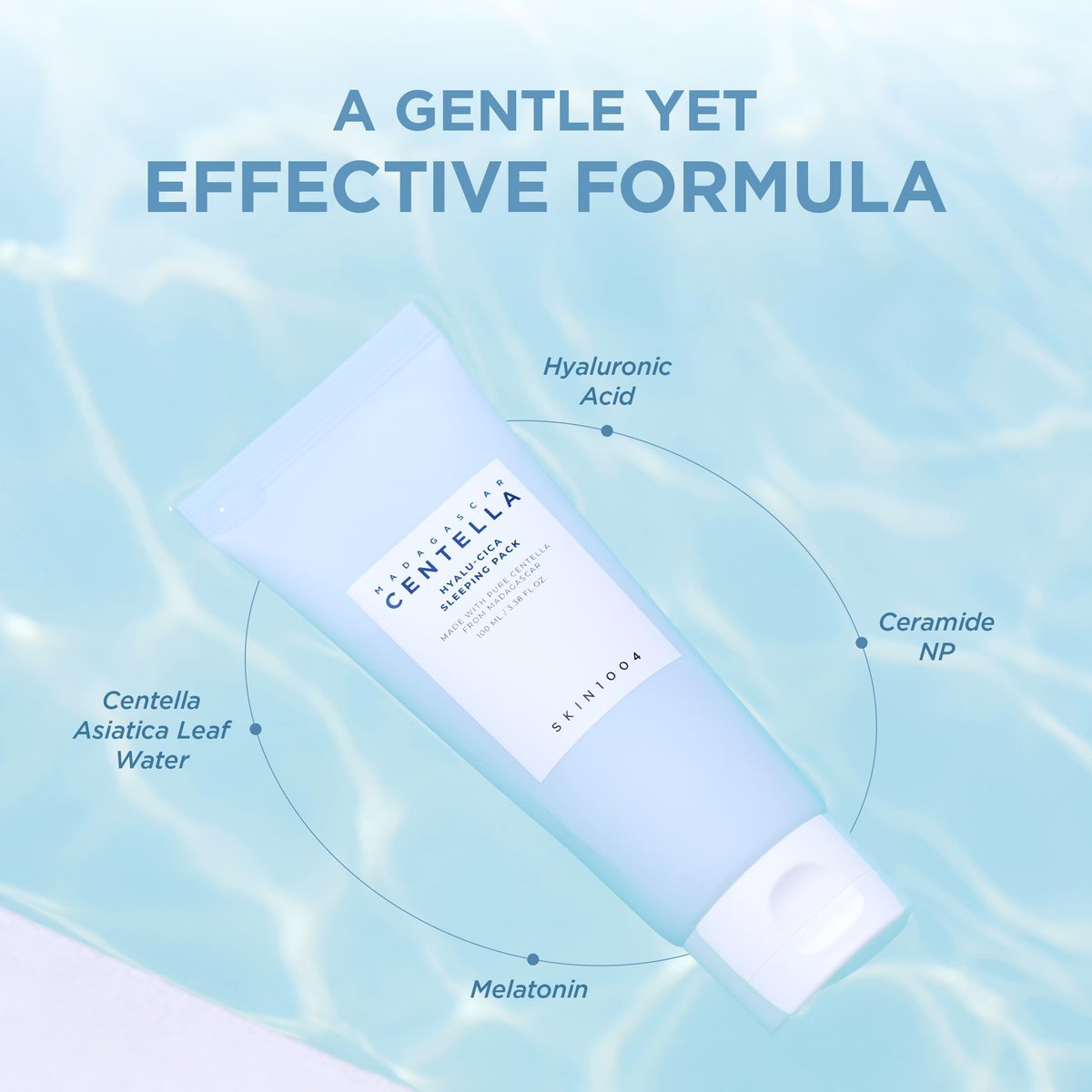 SKIN1004 Hyalu-CICA Sleeping Pack – 3.38 fl oz (100ml) – Melatonin, Hyaluronic Acid & Centella Asiatica – Overnight Moisturizing & Revitalizing Mask Avelisse