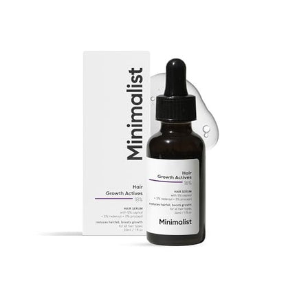 Minimalist Hair Density Serum 18% with Procapil, Capixyl, Redensyl, Anagain & Baicapil for Hair Fall Control – Women & Men – 30ml