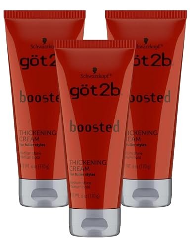 Got 2B Boosted Hair Thickening Cream for Fuller Styles, Medium Shine, Medium Hold, 6 Ounce (Pack of 3) Avelisse