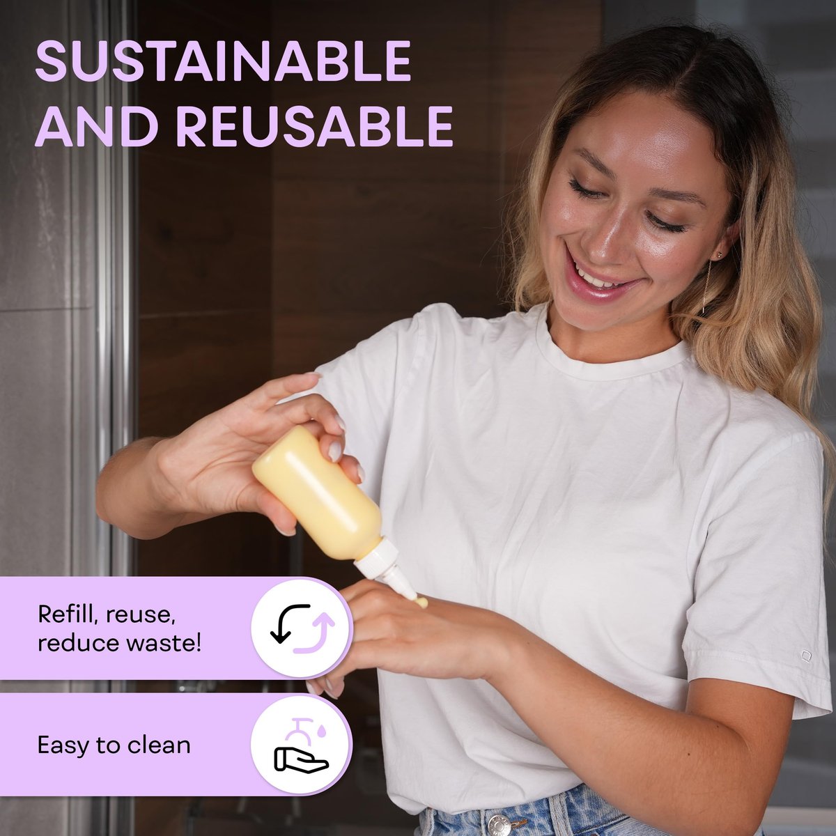BRIGHTFROM Twist Top Applicator Bottles - 4 OZ Squeeze Empty Plastic Bottles, Refillable Open/Close Nozzle, Multi Purpose (Pack of 2) - görsel 13