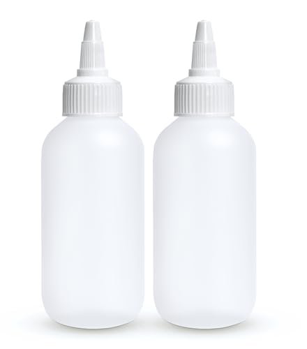 BRIGHTFROM Twist Top Applicator Bottles - 4 OZ Squeeze Empty Plastic Bottles, Refillable Open/Close Nozzle, Multi Purpose (Pack of 2) - görsel 2