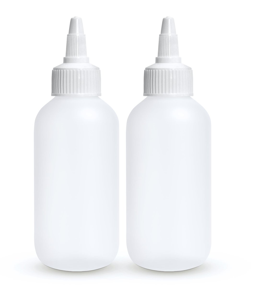 BRIGHTFROM Twist Top Applicator Bottles - 4 OZ Squeeze Empty Plastic Bottles, Refillable Open/Close Nozzle, Multi Purpose (Pack of 2) - görsel 1