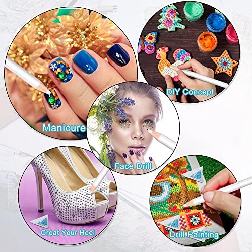 Maitys 22 Pieces Wax Pencil Set for Rhinestones – Crystal Pick Up Tools with Tweezers, Sharpener & Triangular Plate for Nail Art & Gem Dotting - görsel 12