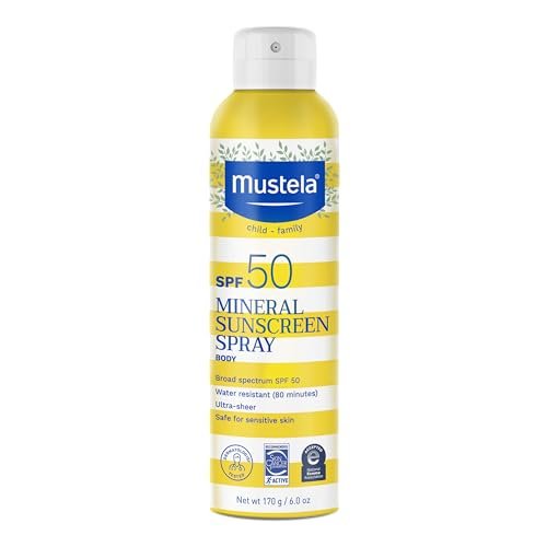 Mustela Baby Mineral Sunscreen Spray SPF 50 Broad Spectrum - Body Sun Spray for Sensitive Skin - Water Resistant & Fragrance Free - 6 fl.oz. - görsel 2