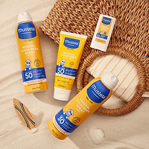 Mustela Baby Mineral Sunscreen Spray SPF 50 Broad Spectrum - Body Sun Spray for Sensitive Skin - Water Resistant & Fragrance Free - 6 fl.oz. - görsel 12