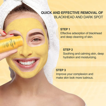 POP MODERN.C Turmeric Clay Stick Mask - Organic Vitamin C Mask for Blackhead Cleansing, Deep Clean Pores, Improve Acne - Includes Blackhead Extractor Tools