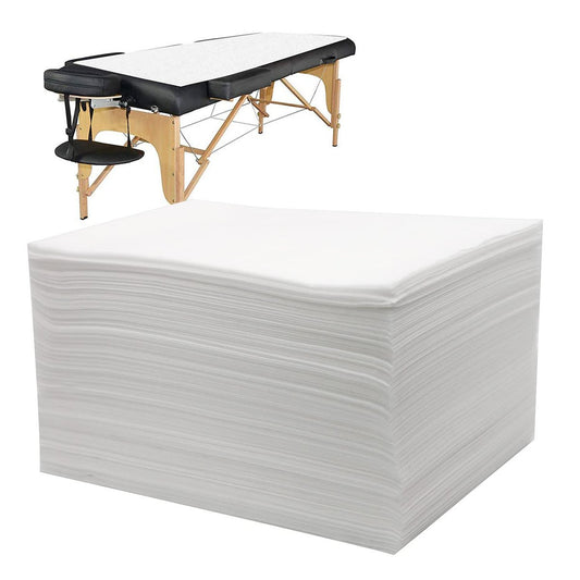 Bozikey 100-Pack Disposable Massage Table Sheets - White Non-Woven Bed Covers for Spa, Tattoo, Waxing & Salon Tables (71" x 31") Avelisse