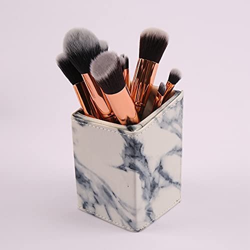 10-Piece Marbled Makeup Brush Set with Foundation, Eye Shadow, Concealer & Blush Brushes – Complete Tool Kit - görsel 7
