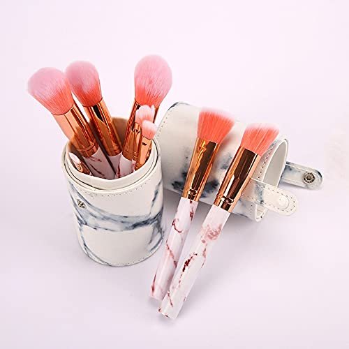 10-Piece Marbled Makeup Brush Set with Foundation, Eye Shadow, Concealer & Blush Brushes – Complete Tool Kit - görsel 3