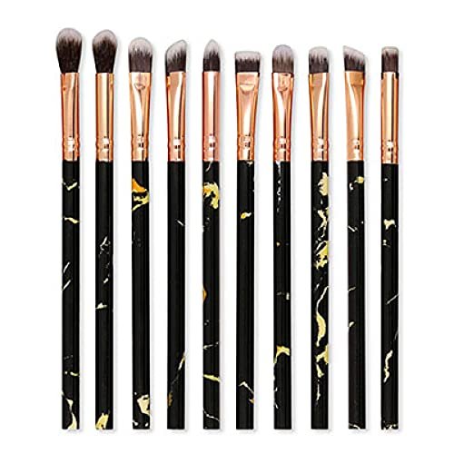 10-Piece Marbled Makeup Brush Set with Foundation, Eye Shadow, Concealer & Blush Brushes – Complete Tool Kit - görsel 2
