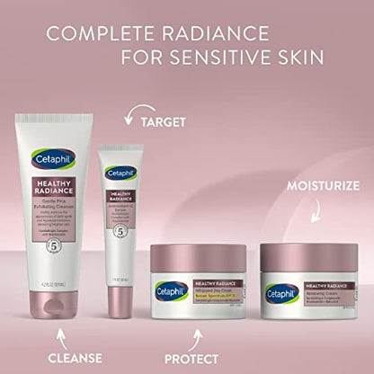 Cetaphil Healthy Radiance Gentle Exfoliating Cleanser - Visibly Reduces Dark Spots & Hyperpigmentation, Hypoallergenic, Fragrance Free, 4.2oz