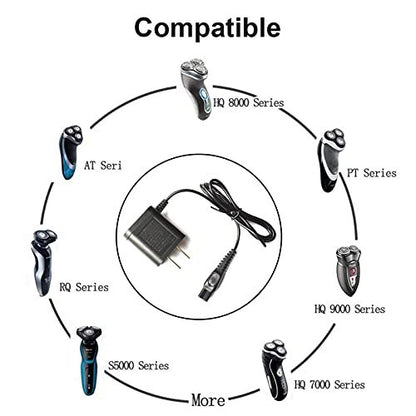 LinMei HQ8505 Replacement Power Cord for Philips Series 3000, 5000, 6000, 7000, 9000 Shavers and Trimmers
