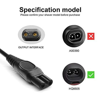 LinMei HQ8505 Replacement Power Cord for Philips Series 3000, 5000, 6000, 7000, 9000 Shavers and Trimmers