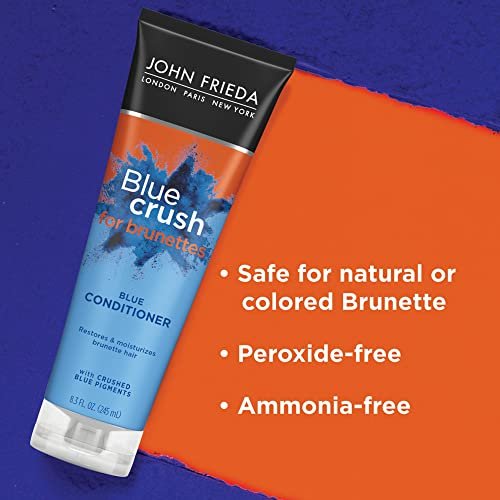 John Frieda Blue Crush Shampoo and Conditioner Set for Brunettes - Nourishes Color-Treated and Natural Hair, Blue Pigments for Vibrant, Cool-Toned Brunette Hair, 8.3 oz Each (Pack of 2) Avelisse