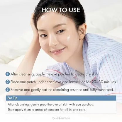 Dr. Ceuracle Hyal Reyouth Hydrogel Eye Mask Patch - Korean Under Eye Patches for Revitalizing, Wrinkle Care, Glowing, Firming Effect (60 Patches) Avelisse