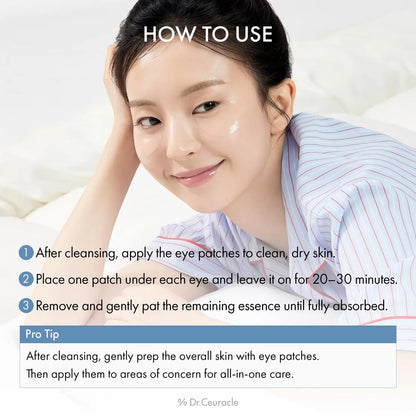 Dr. Ceuracle Hyal Reyouth Hydrogel Eye Mask Patch - Korean Under Eye Patches for Revitalizing, Wrinkle Care, Glowing, Firming Effect (60 Patches) Avelisse