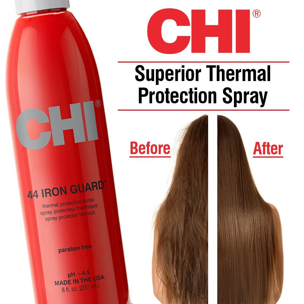CHI 44 Iron Guard Thermal Protection Spray - Nourishing Heat Protectant for Hair, 8 oz (Pack of 2) - görsel 9