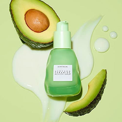 Glow Recipe Avocado Ceramide Serum – Soothing, Hydrating Face Serum for Redness Relief & Skin Barrier Repair, Lightweight Milky Korean Skincare for Dry & Sensitive Skin (30 ml) Avelisse