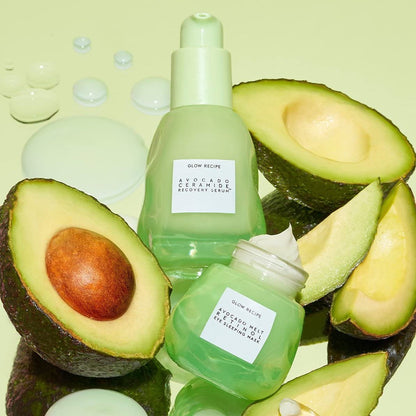 Glow Recipe Avocado Ceramide Serum – Soothing, Hydrating Face Serum for Redness Relief & Skin Barrier Repair, Lightweight Milky Korean Skincare for Dry & Sensitive Skin (30 ml) Avelisse