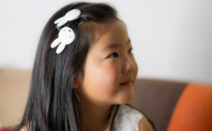 Miffy Die Cut Bangs Clip Hair Clip - Cute White Plastic Hair Accessory for Men and Women, 2 Pack