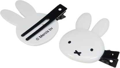 Miffy Die Cut Bangs Clip Hair Clip - Cute White Plastic Hair Accessory for Men and Women, 2 Pack
