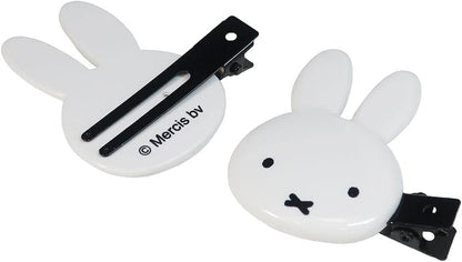 Miffy Die Cut Bangs Clip Hair Clip - Cute White Plastic Hair Accessory for Men and Women, 2 Pack
