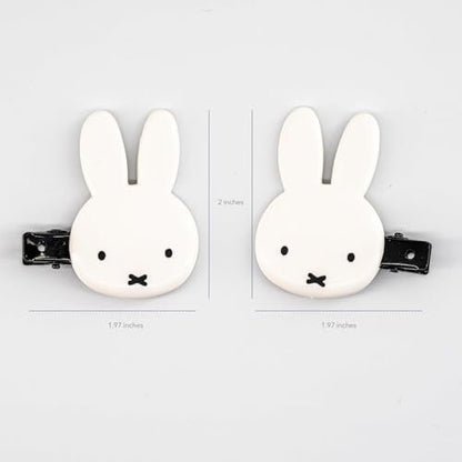 Miffy Die Cut Bangs Clip Hair Clip - Cute White Plastic Hair Accessory for Men and Women, 2 Pack