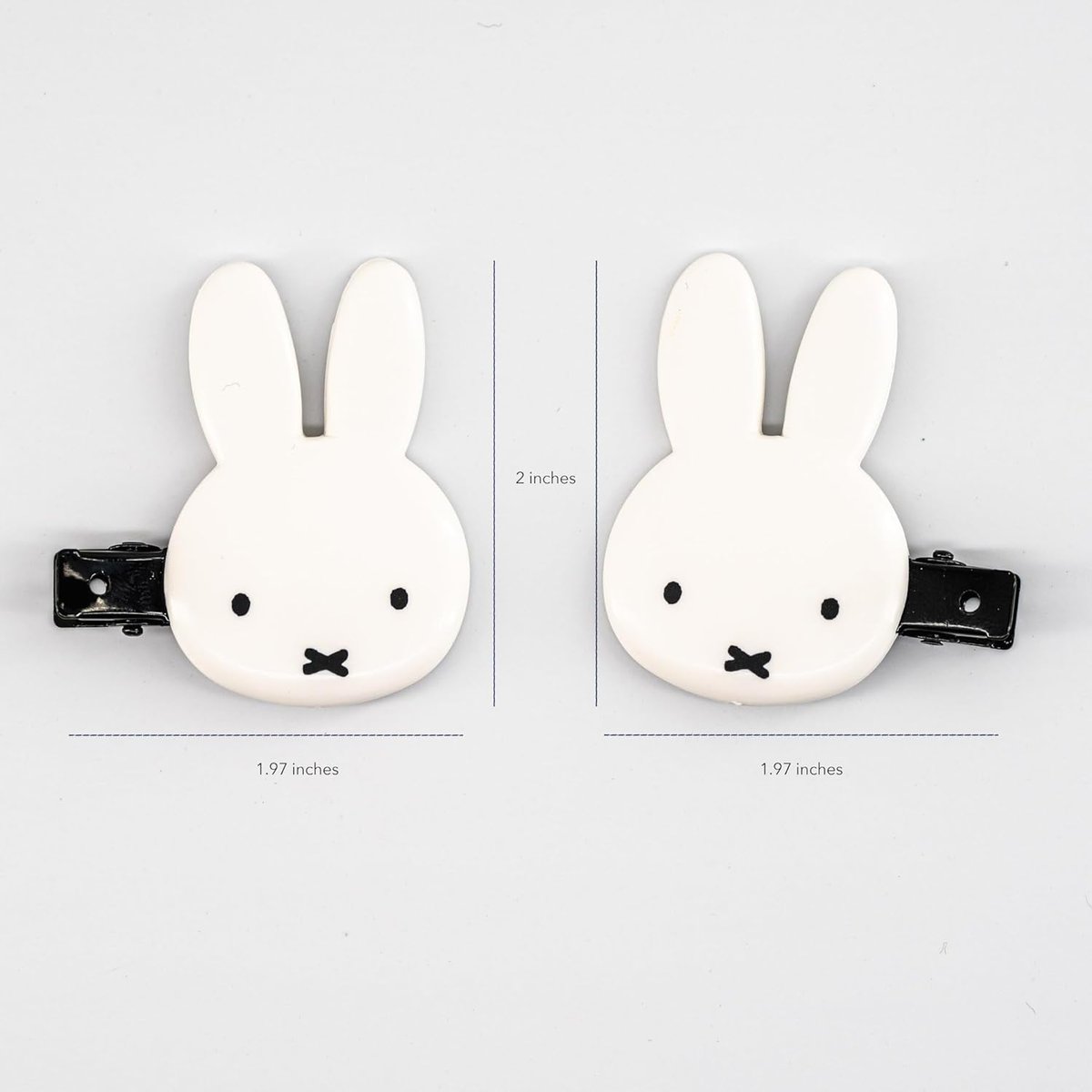 Miffy Die Cut Bangs Clip Hair Clip - Cute White Plastic Hair Accessory for Men and Women, 2 Pack - görsel 13