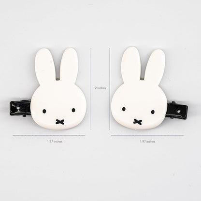 Miffy Die Cut Bangs Clip Hair Clip - Cute White Plastic Hair Accessory for Men and Women, 2 Pack