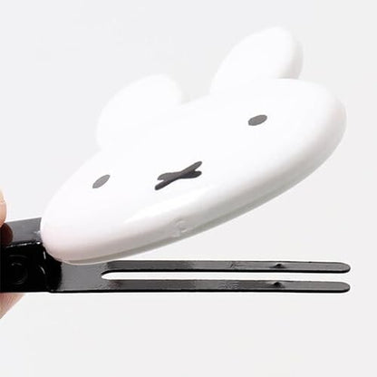 Miffy Die Cut Bangs Clip Hair Clip - Cute White Plastic Hair Accessory for Men and Women, 2 Pack