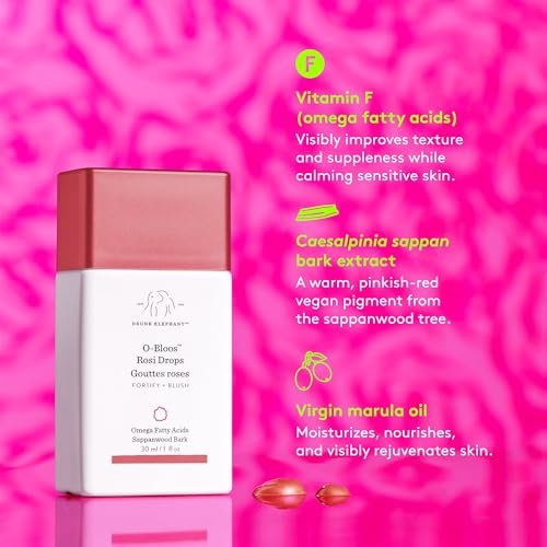 Drunk Elephant O-Bloos Rosi Drops - Peachy-Pink Color Serum Drops - 30 ml/1 fl oz - Clean Clinical Skincare, Cruelty-Free, Dermatologist-Tested, Free of Essential Oils, Silicones, and Fragrance Avelisse