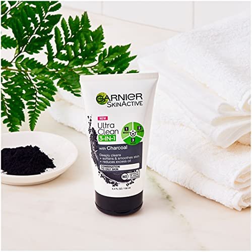 Garnier SkinActive Charcoal 3 in 1 Face Wash, Scrub and Mask - 4.4 fl oz - görsel 5